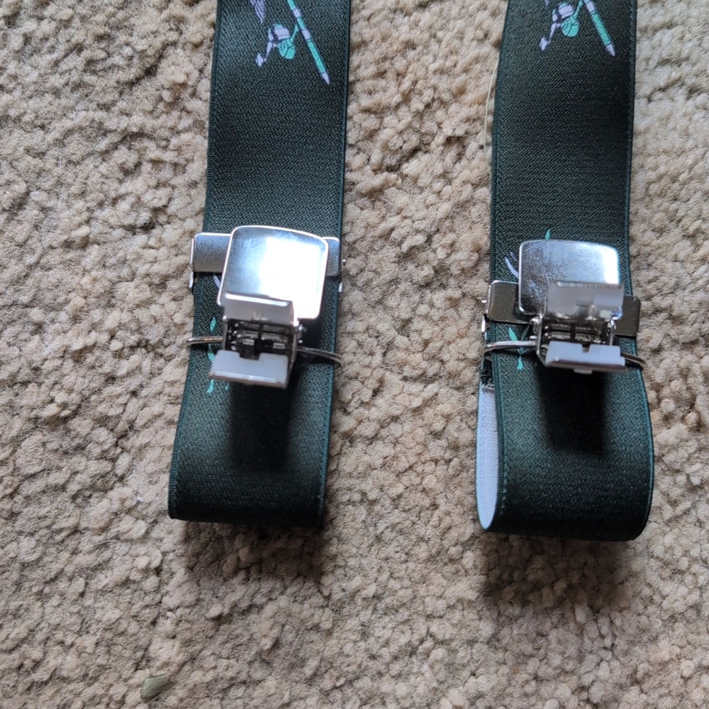 Ederer Fischer P-016 Suspenders Men's Green Fishing Logo Adjustable Clips - Picture 5 of 5